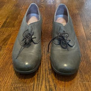 Dansko Louise Leather Heeled Oxford Gray Shoes Women's EU 37